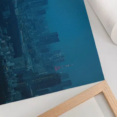 Decorative canvas print modern skyscrapers with metropolis night lights
