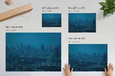 Decorative canvas print modern skyscrapers with metropolis night lights