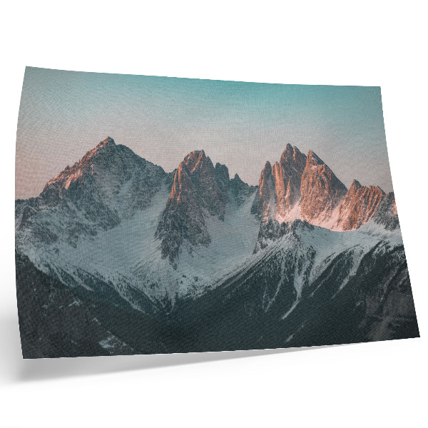 Photo canvas Pastel mountains in the light of the setting sun