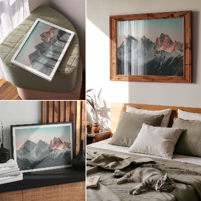 Photo canvas Pastel mountains in the light of the setting sun