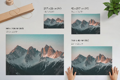 Photo canvas Pastel mountains in the light of the setting sun