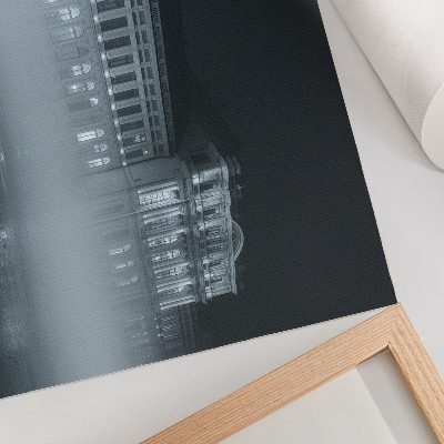 Photo canvas Night city fog monumental building