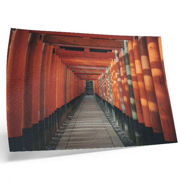 Decorative canvas print Orange tunnel columns symmetry depth
