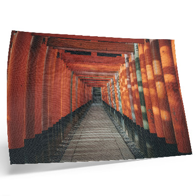 Decorative canvas print Orange tunnel columns symmetry depth