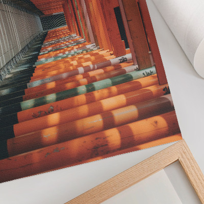 Decorative canvas print Orange tunnel columns symmetry depth
