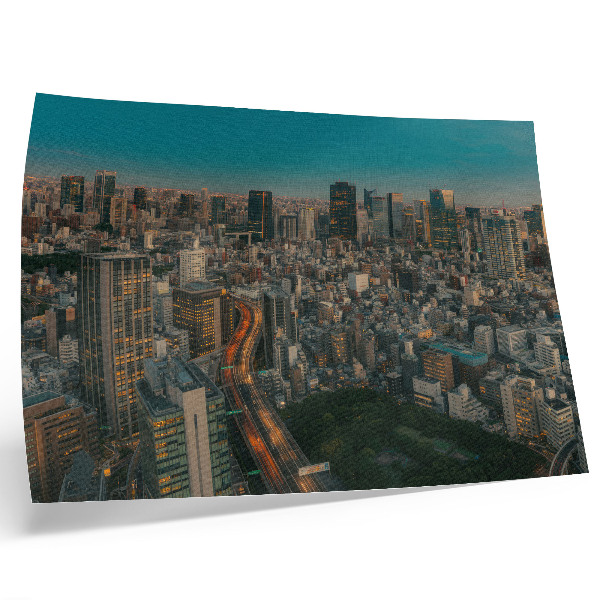 Poster Modern city view from above, dynamic