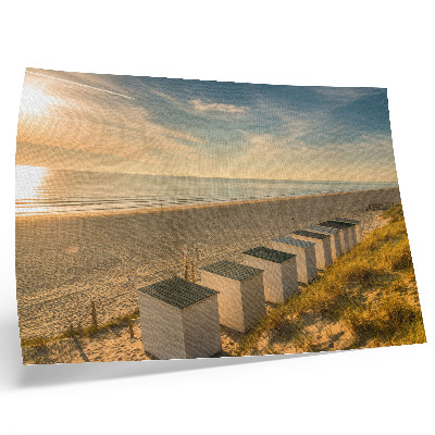 Photo canvas White houses sea view sunset