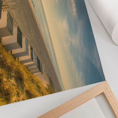 Photo canvas White houses sea view sunset