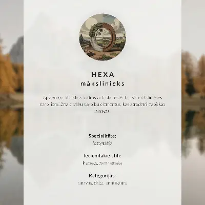 Decorative canvas print mountains with a cottage reflecting on a calm lake amidst golden trees