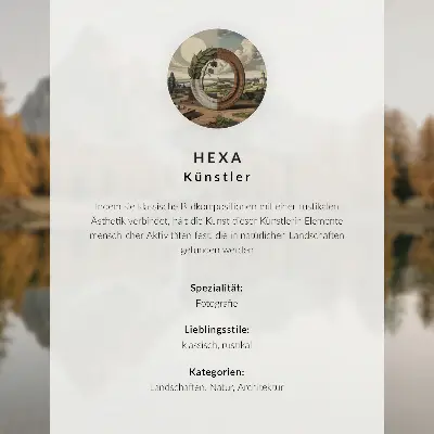 Decorative canvas print mountains with a cottage reflecting on a calm lake amidst golden trees