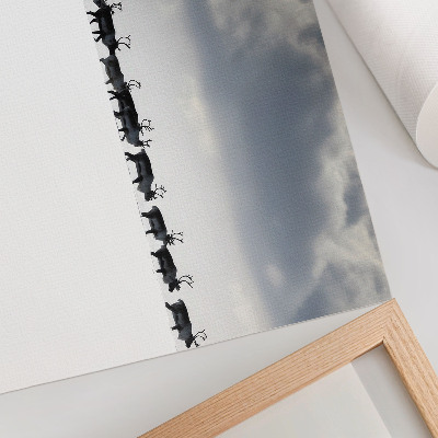 Poster Reindeer in the snow, silence and space