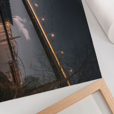 Poster Bridge at night modern structure peaceful atmosphere