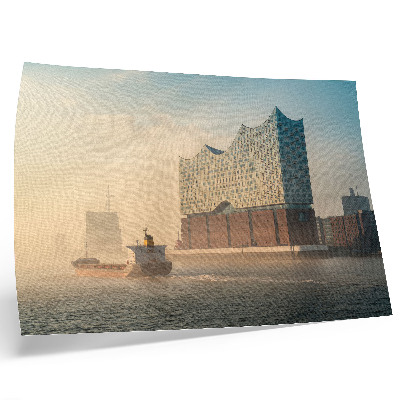 Photo canvas Modern architecture with a water trail