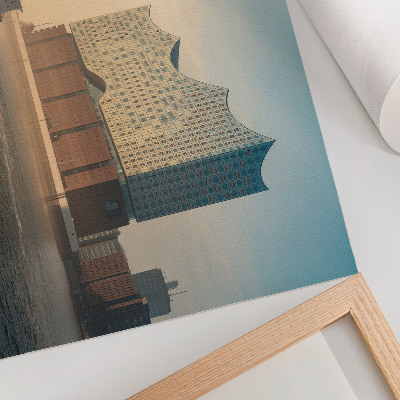 Photo canvas Modern architecture with a water trail
