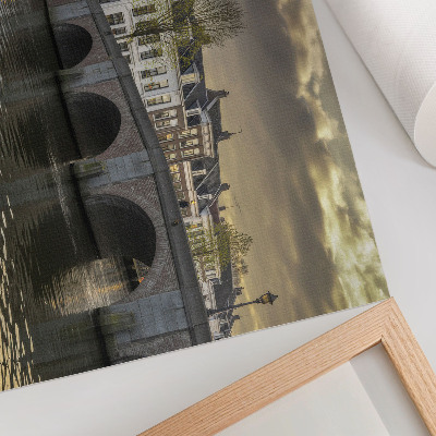 Photo canvas A charming city in the evening, illuminated by lanterns