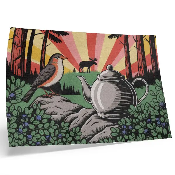 Decorative forest scene canvas print a dynamic and detailed landscape design