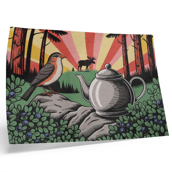 Decorative canvas print A dynamic forest scene rich in detail