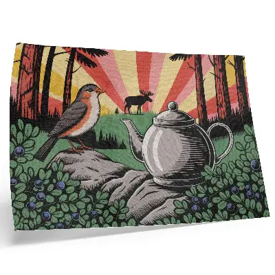 Decorative forest scene canvas print a dynamic and detailed landscape design