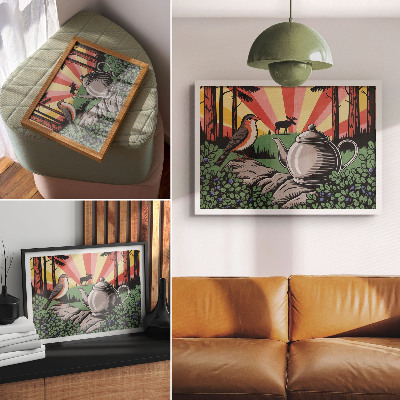 Decorative canvas print A dynamic forest scene rich in detail