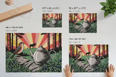 Decorative forest scene canvas print a dynamic and detailed landscape design