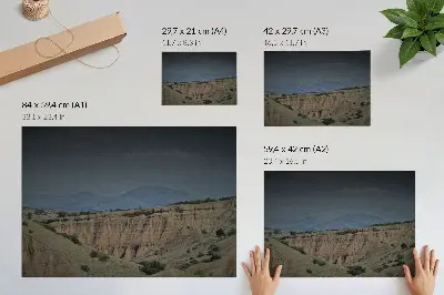 Poster vast valleys with cliffs and mountain landscapes