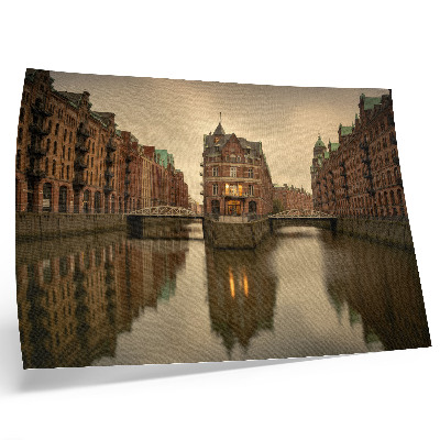 Photo canvas Historic buildings, canals, calm water, bridges