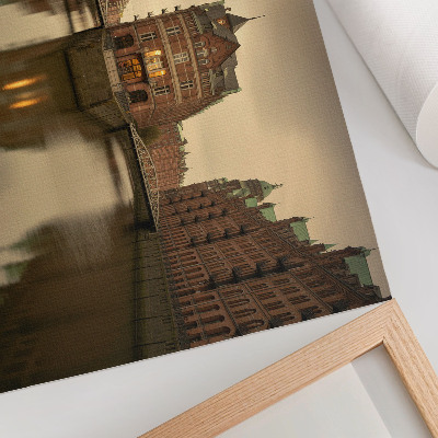 Photo canvas Historic buildings, canals, calm water, bridges