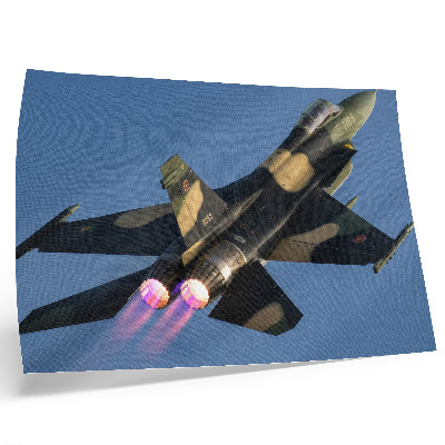 Jet plane poster high-contrast sky colors