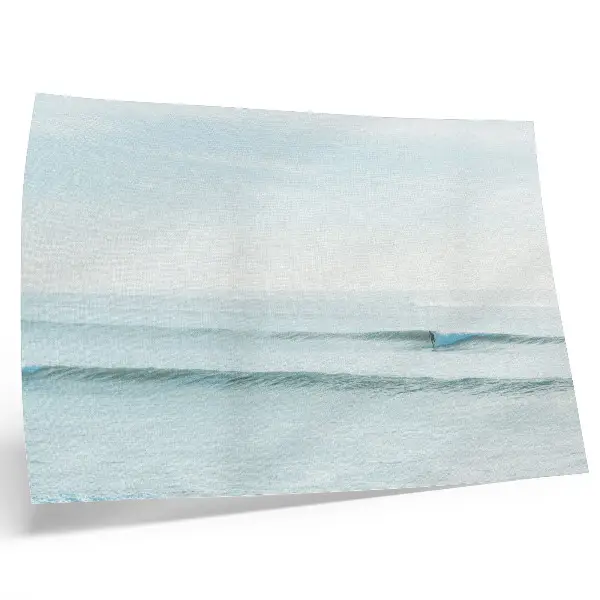 Decorative canvas print minimalist ocean waves surfing scene