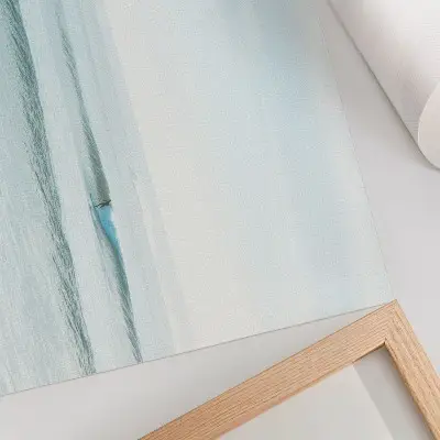 Decorative canvas print minimalist ocean waves surfing scene
