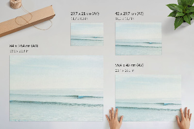Decorative canvas print Ocean waves surfer calm minimalist