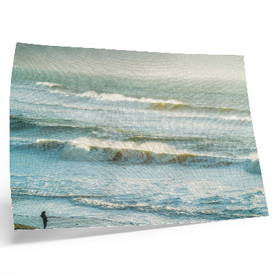 Poster Sea, waves, man, shore, nature, dynamics
