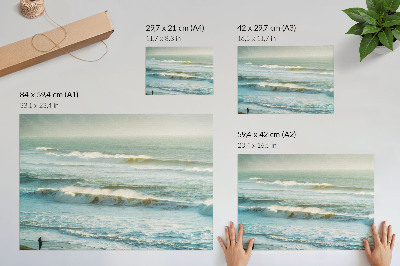 Poster Sea, waves, man, shore, nature, dynamics