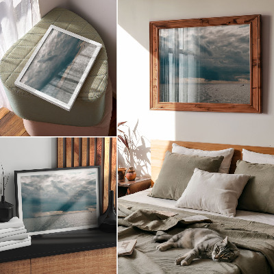 Photo canvas Stormy sky over an ocean full of space
