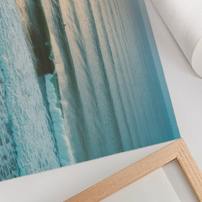 Poster Ocean waves calm horizon surfers