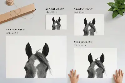 Horse photography poster black and white elegance