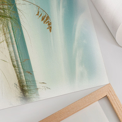 Poster Beach grass ocean sky peace