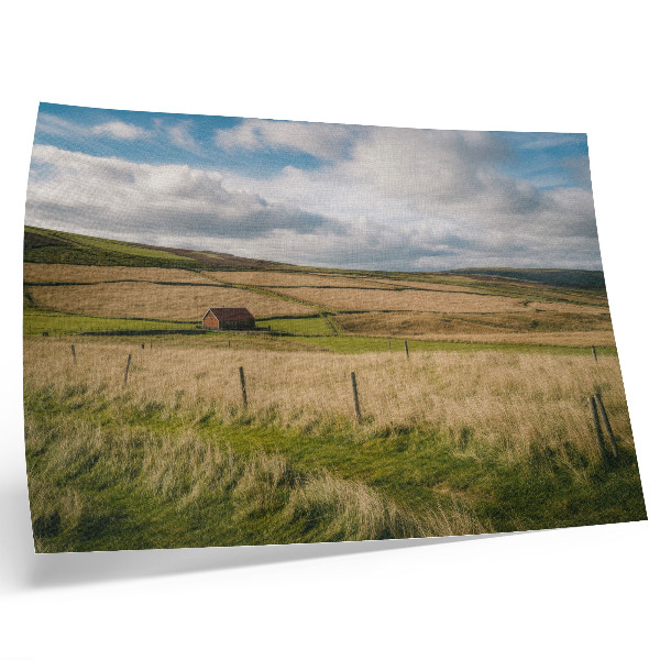 Poster Picturesque landscape nature cottage solitude