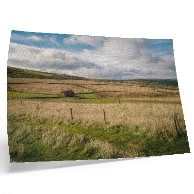 Poster Picturesque landscape nature cottage solitude