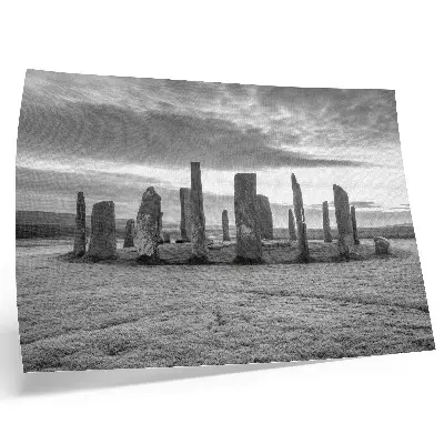 Photo canvas raw stones in a mysterious circle with peaceful reflection