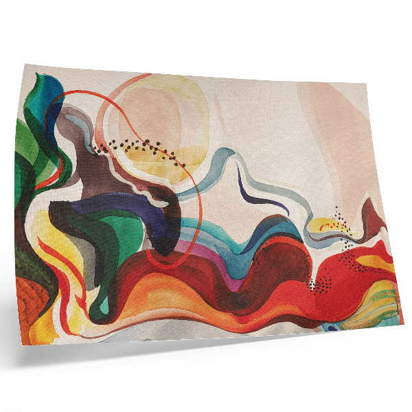 Decorative canvas print Dynamic waves of color interpenetrate each other