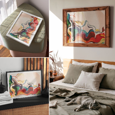 Decorative canvas print Dynamic waves of color interpenetrate each other