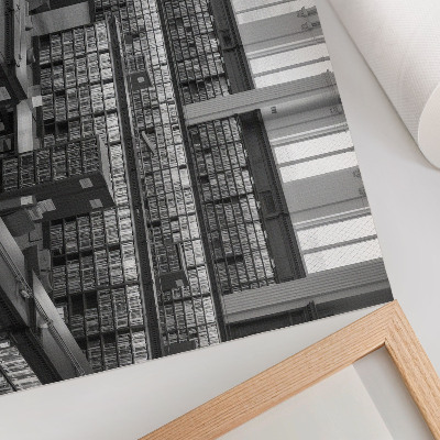 Decorative canvas print Classic library with wooden shelves