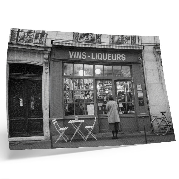 Poster Stylish facade, old town atmosphere, black and white