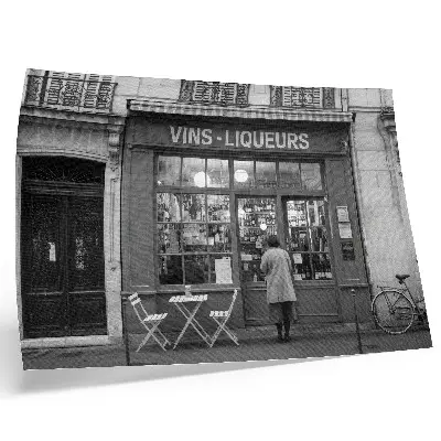 Poster stylish old town facade in black and white