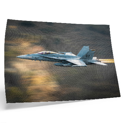 Decorative canvas print A modern fighter in dynamic flight