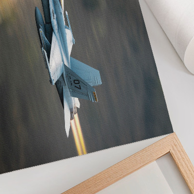 Decorative canvas print A modern fighter in dynamic flight