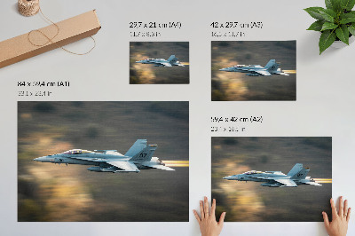 Decorative canvas print A modern fighter in dynamic flight