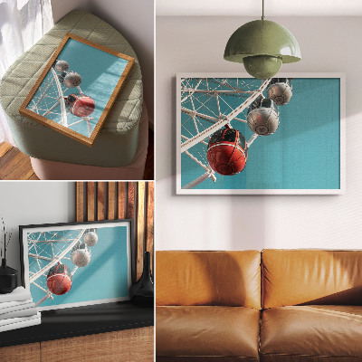 Photo canvas Turquoise sky dynamic cabins modernity