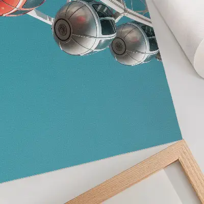 Photo canvas featuring a modern turquoise sky and dynamic cabins